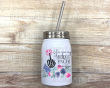 Load image into Gallery viewer, Middle Finger With Lips Small Tumbler (Wine/Mason Jar)