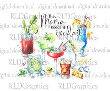 Load image into Gallery viewer, This Mama Needs A Cocktail (Mason Jar or Wine Tumbler)