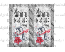 Load image into Gallery viewer, Sweater Weather Penguin (30 oz skinny tumbler)