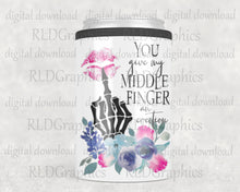 Load image into Gallery viewer, Middle Finger With Lips Mid Sized Tumbler (Can Cooler, Glass Can, Coffee Tumbler)
