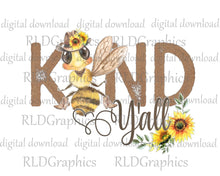 Load image into Gallery viewer, Bee Kind Y'all Sunflower (Full Size)