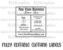 Load image into Gallery viewer, Editable Clothing Labels - Canva Template