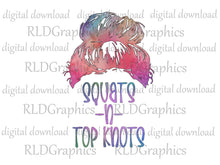 Load image into Gallery viewer, Squats and Top Knots (water bottle)