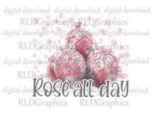 Load image into Gallery viewer, Rosé All Day Wine Tumbler Sublimation Designs Downloads, Christmas Tumbler Graphic PNG Digital Download With Commercial License