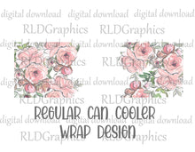 Load image into Gallery viewer, Pink Floral Wrap Design Add Your Own Saying (Can Cooler)