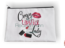 Load image into Gallery viewer, Crazy Lipstick Lady (Makeup Bag)