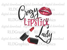 Load image into Gallery viewer, Crazy Lipstick Lady (Makeup Bag)