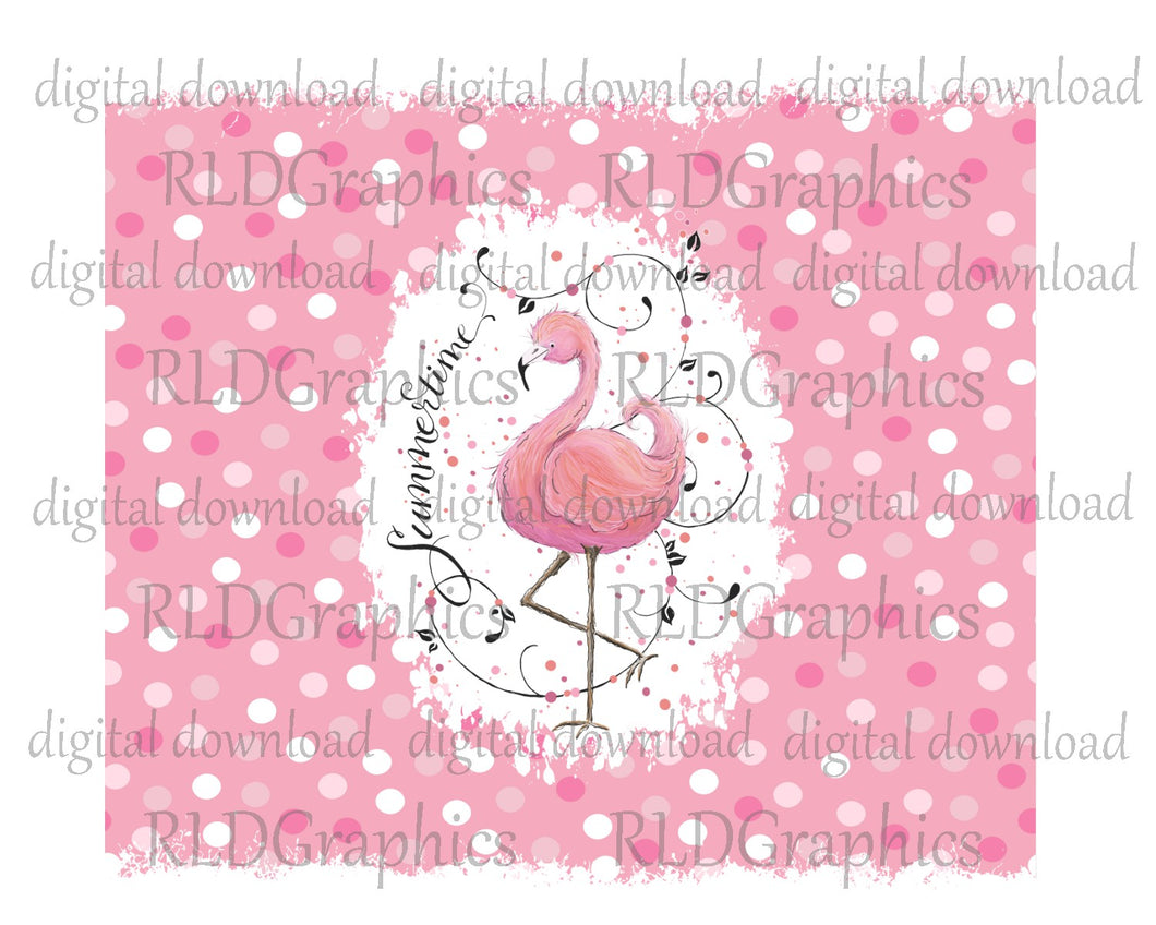Flamingo Summertime (Skinny Tumbler)