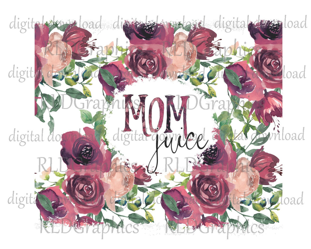 Mom Juice Floral (skinny tumbler)