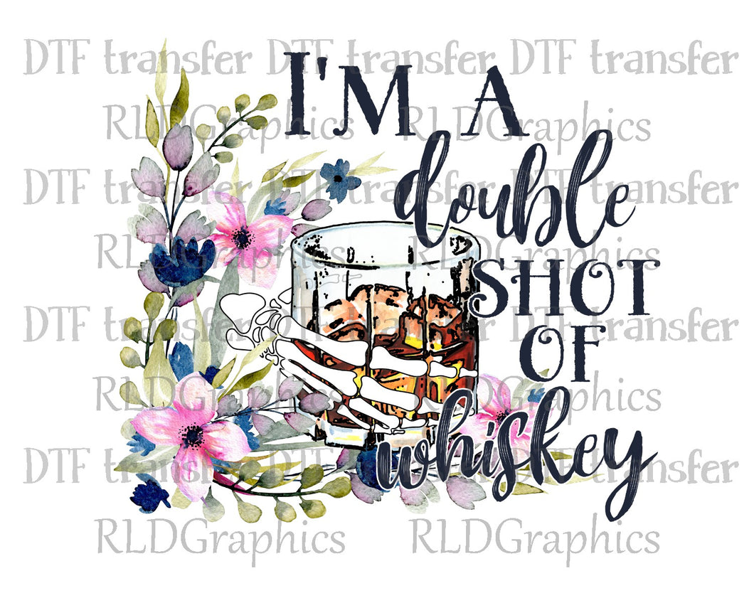 Copy of Double Shot Of Whiskey (navy blue/pink) - DTF Transfer