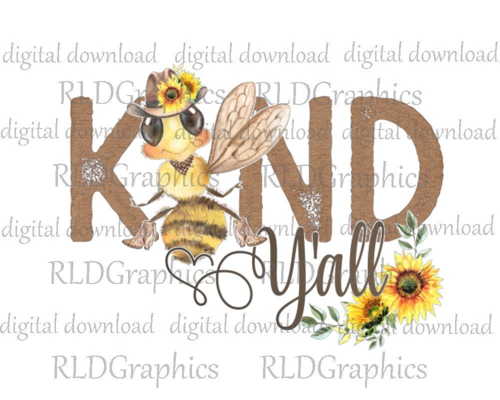 Bee Kind Y'all Sunflower (Full Size)
