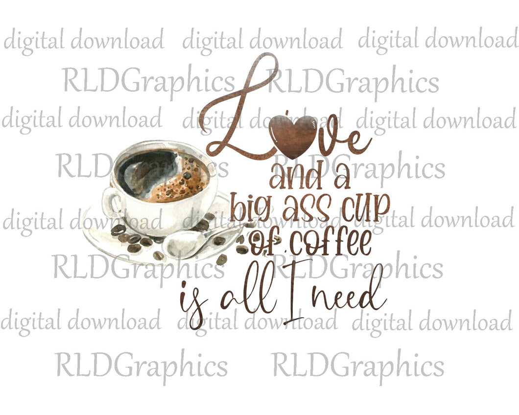 Love and Coffee Is all I Need (coffee mug)