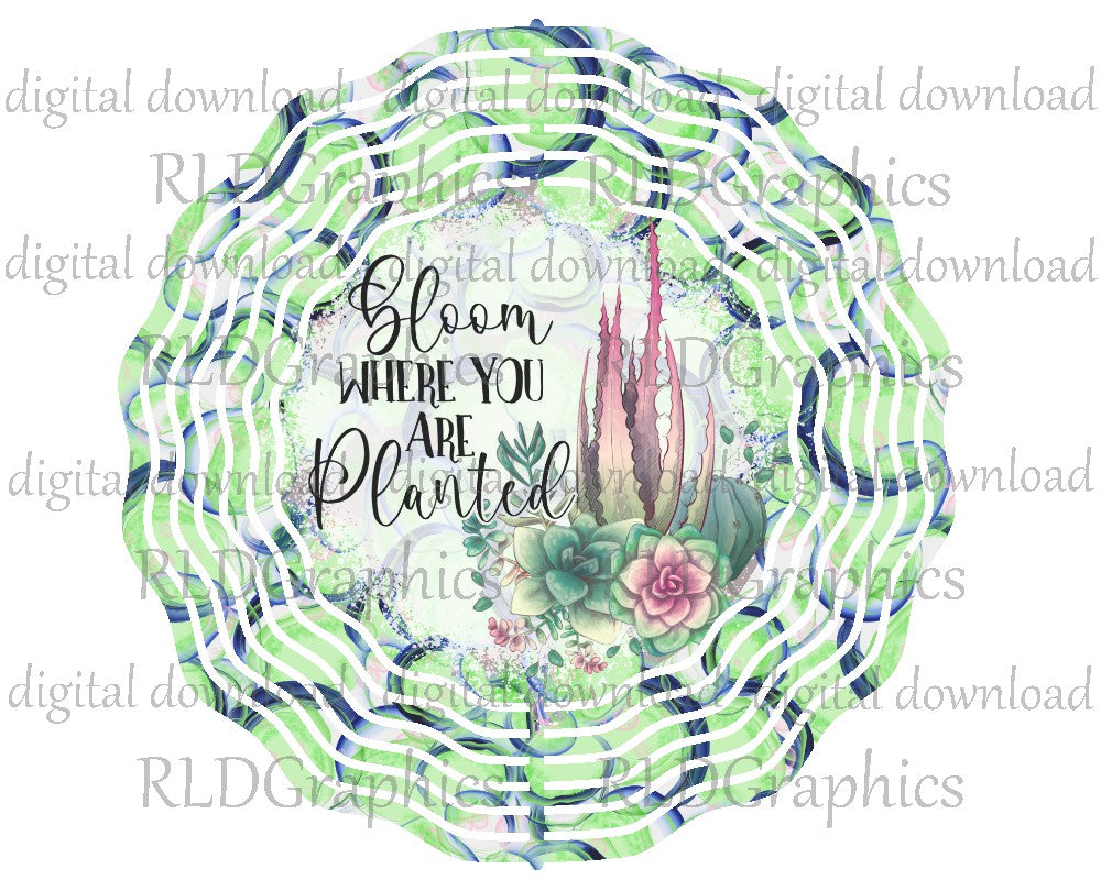 Cactus - Bloom Where You Are Planted (Wind Spinner)