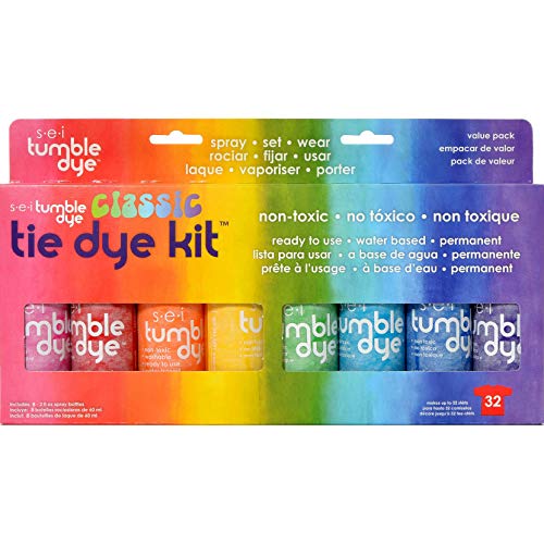 S.E.I. Classic Tie-Dye Kit, Fabric Spray Dye, 8 Colors