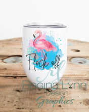 Load image into Gallery viewer, Flock Off - Flamingo (Wine Tumbler)
