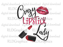 Load image into Gallery viewer, Crazy Lipstick Lady (Makeup Bag)
