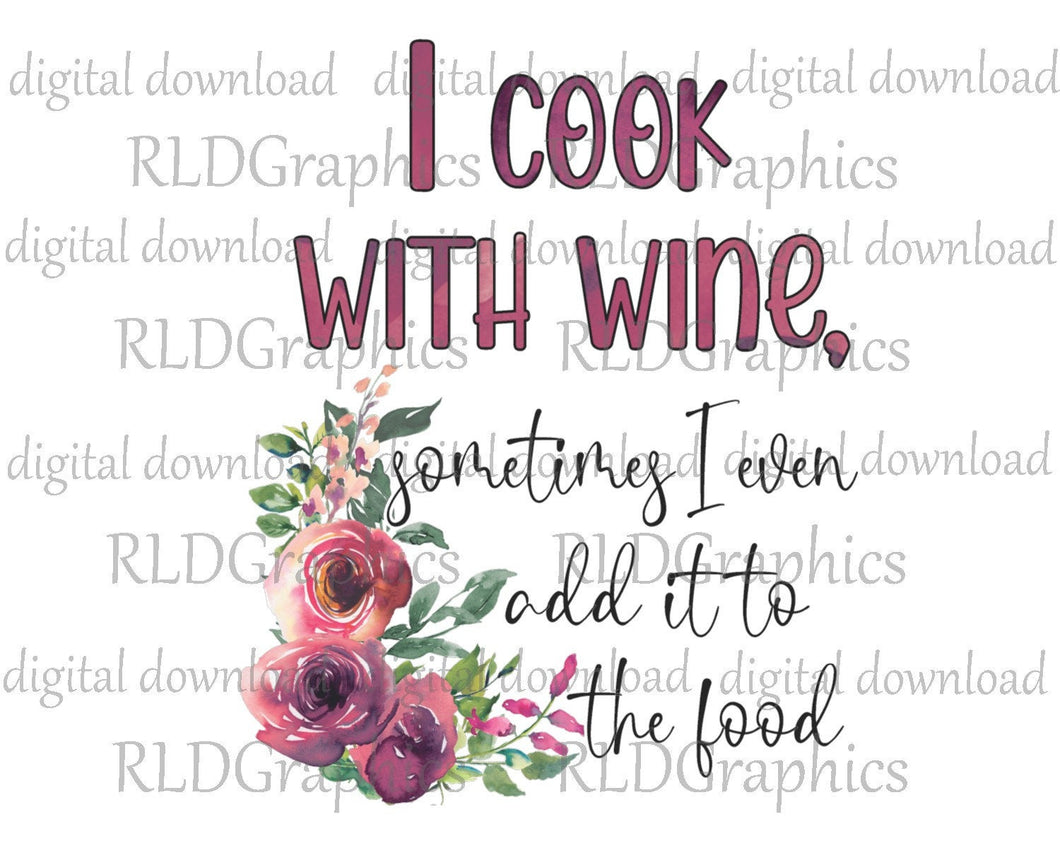 I Cook With Wine (Kitchen Towel)